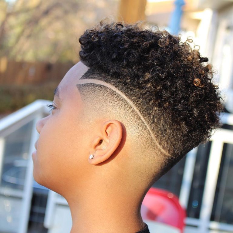 Dark Kid Wavy High Top-34+ Best Black Boys Haircuts & Hairstyles in 2023