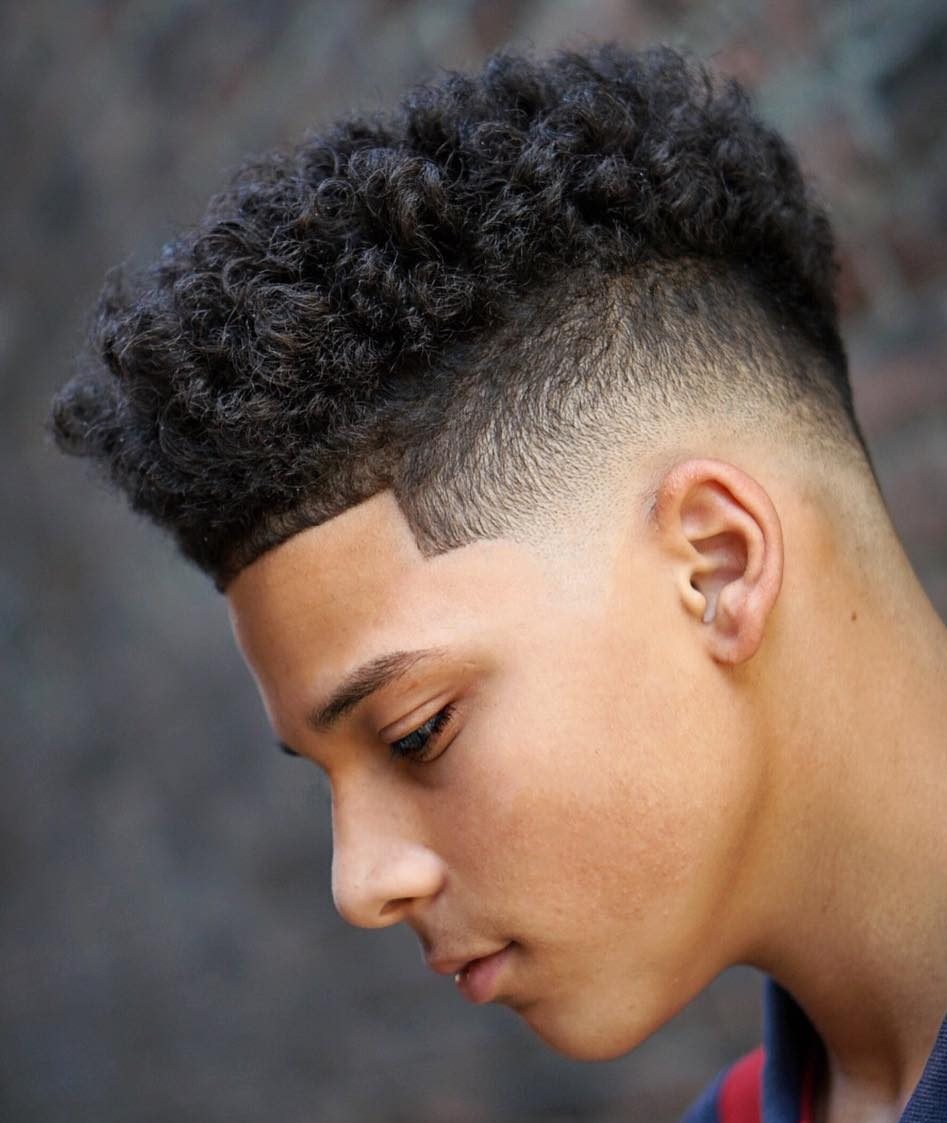 Z Ramsey Curly Hair Top Mid Fade Line Up Cool Haircuts For Black Boys E1504719386905 