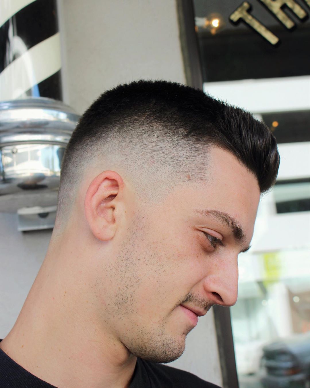 53 Collection Crew Cut Haircut Fade with Simple Makeup