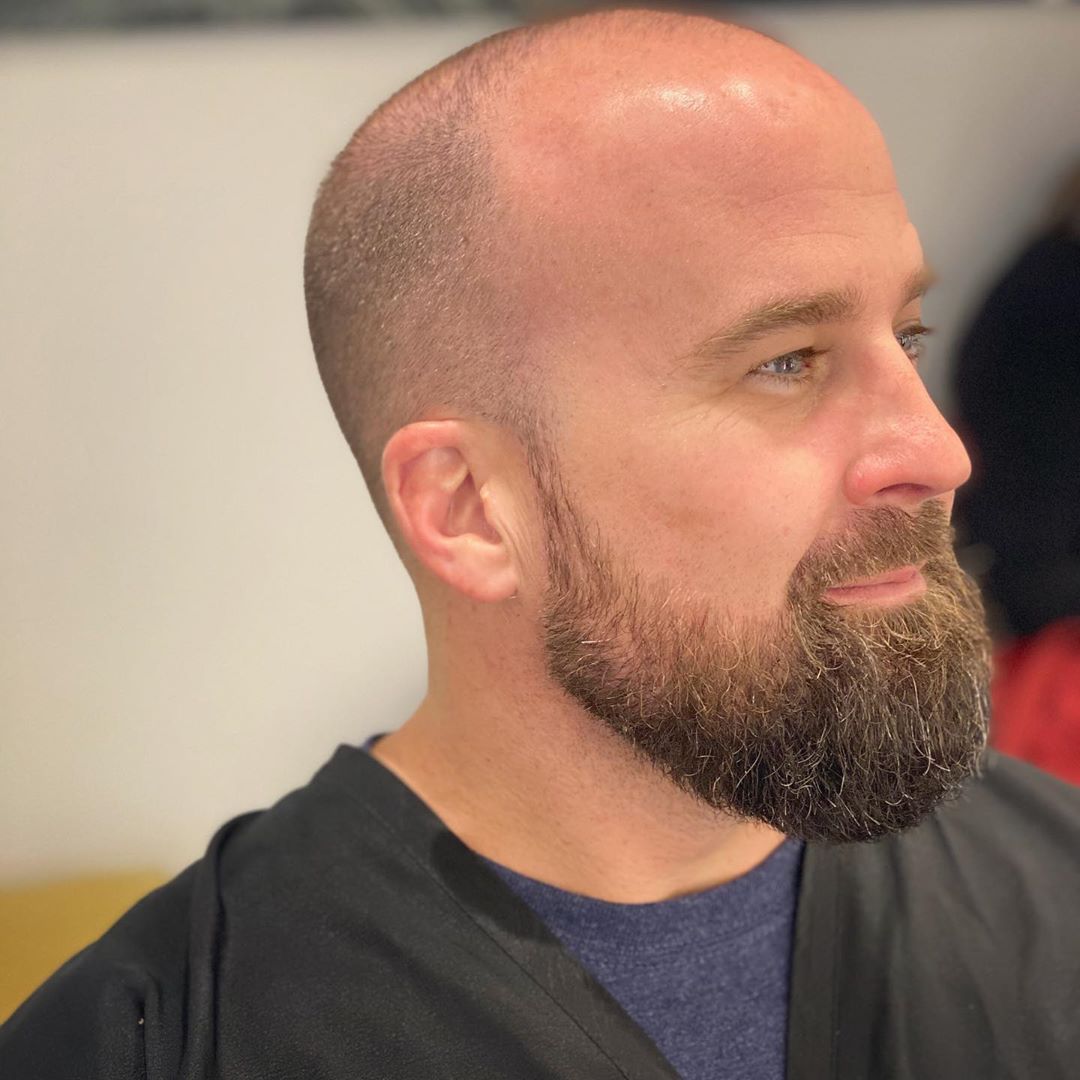 Zr.hair Bald Buzz Cut With Beard 