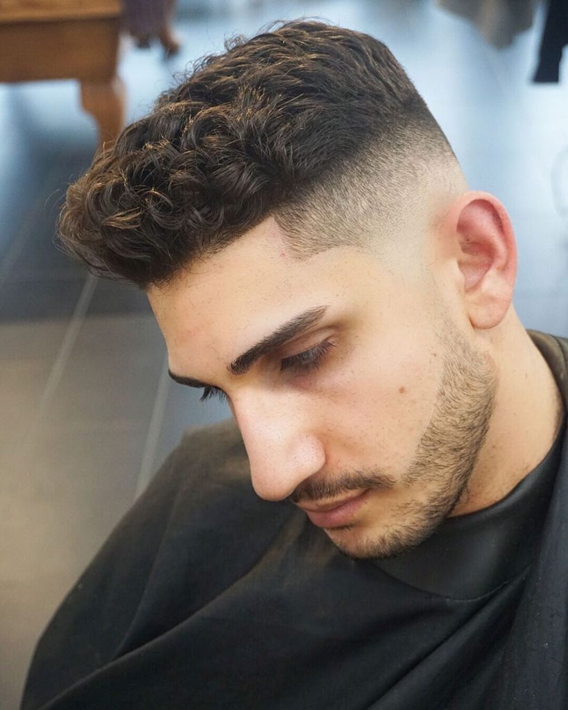 high top fade with curly hair