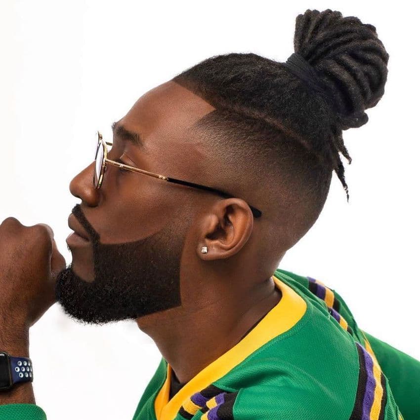 Fade haircut for Black men with long hair dreads