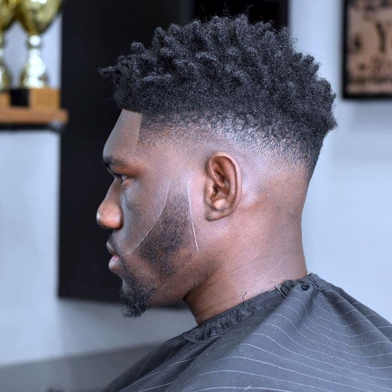 Mid fade haircuts for Black men with beard