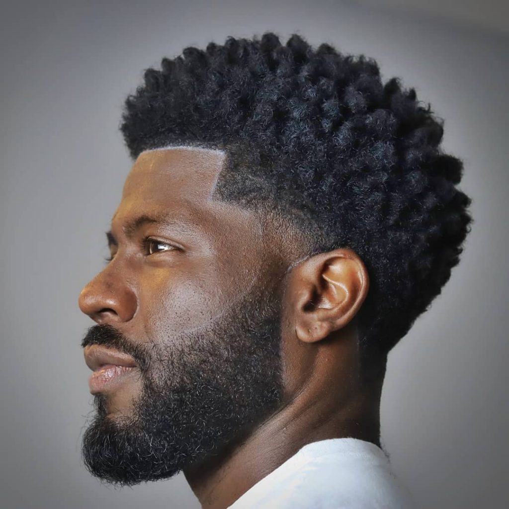 Taper Fade Haircut For Black Men With Beard Marquinhos Barbers 1024x1024 