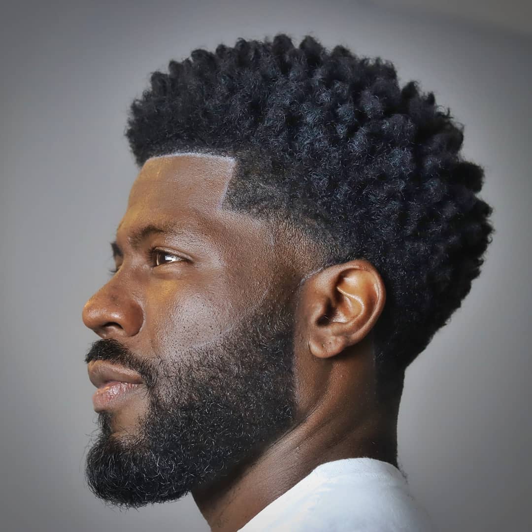 Taper Fade Haircut For Black Men With Beard Marquinhos Barbers 