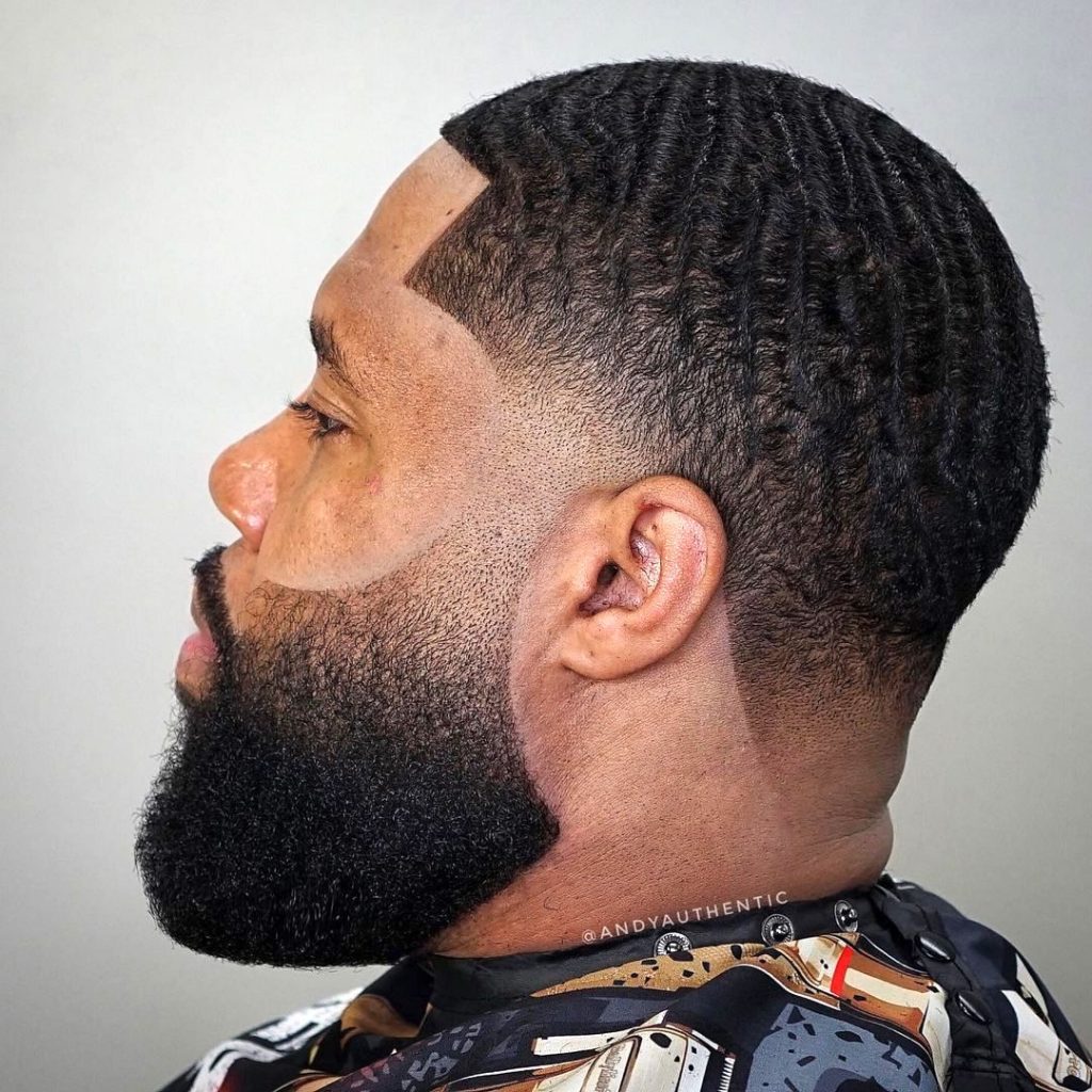 Taper fade haircut with waves