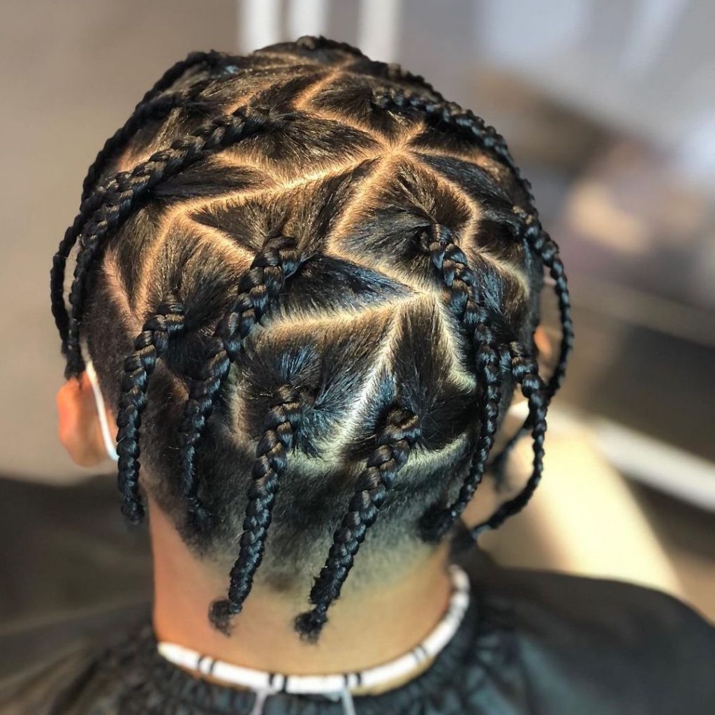 Box Cross areas with Dark-32 Cool Box Braids Hairstyles for Men