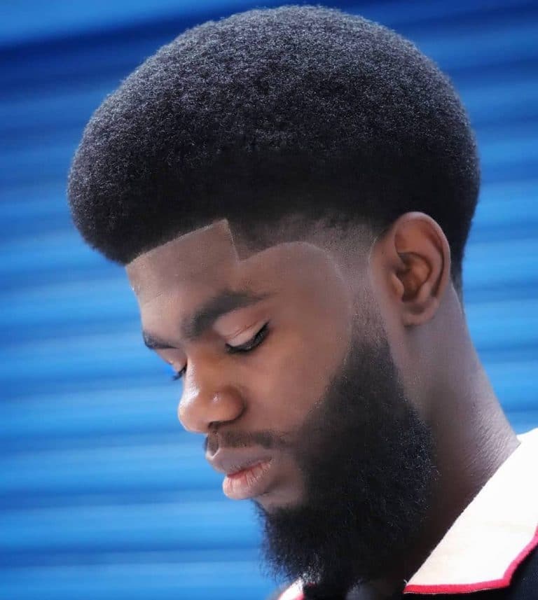 Small Afro Taper With Beard Marquinhos Barbers 768x857 