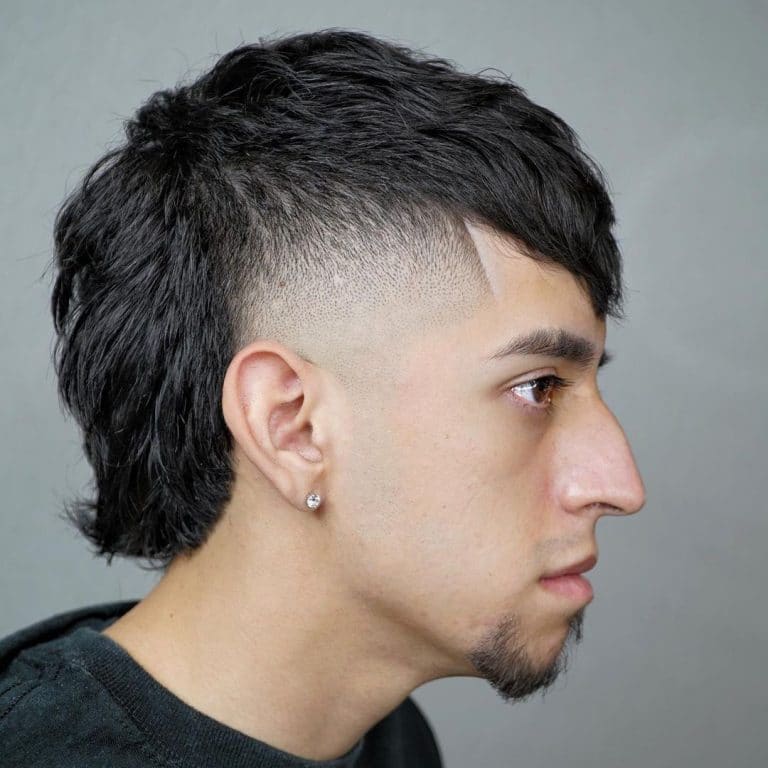 Short Mullet Haircut With Temple Fade  Nicolerenae 768x768 